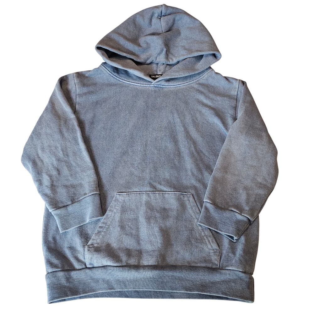 Talentless Pale Blue Gray 100% Cotton Heavyweight Hoodie Unisex Kids 7 3898